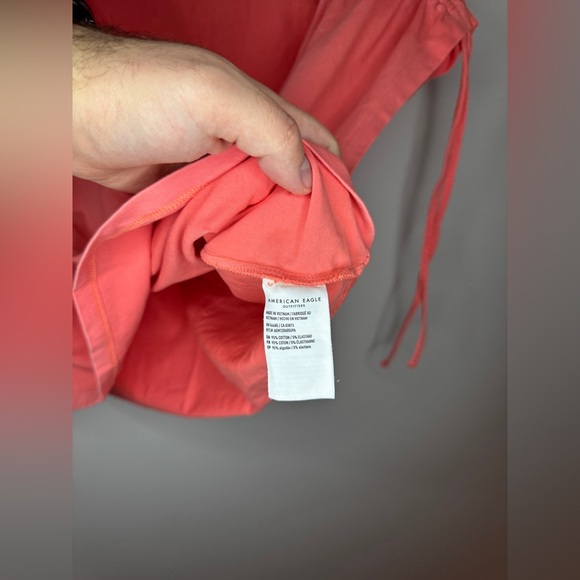 NWOT XL American Eagle Orange Cinched Sleeveless Shirt - Picture 5 of 8